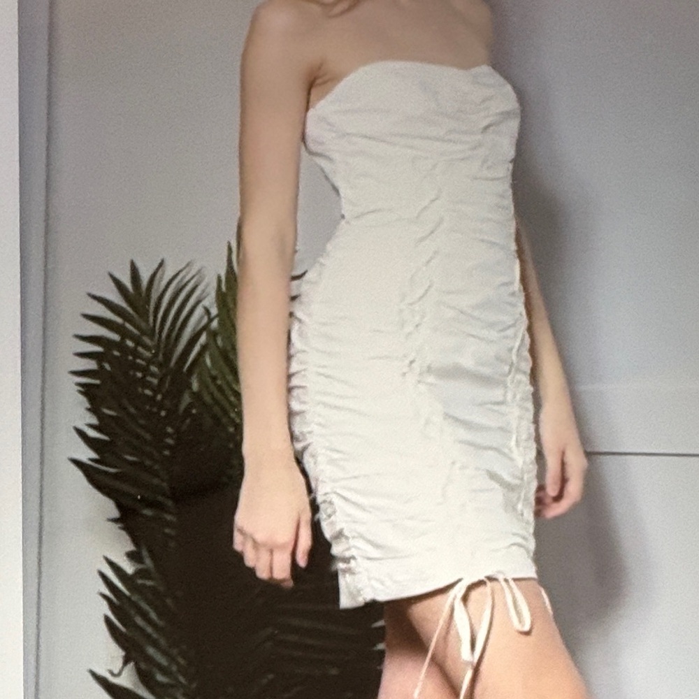 NWT Walter Baker Chic Strapless White Ruched Dress